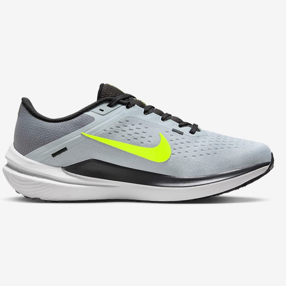 Nike Men's Light Grey and Volt Running Shoes